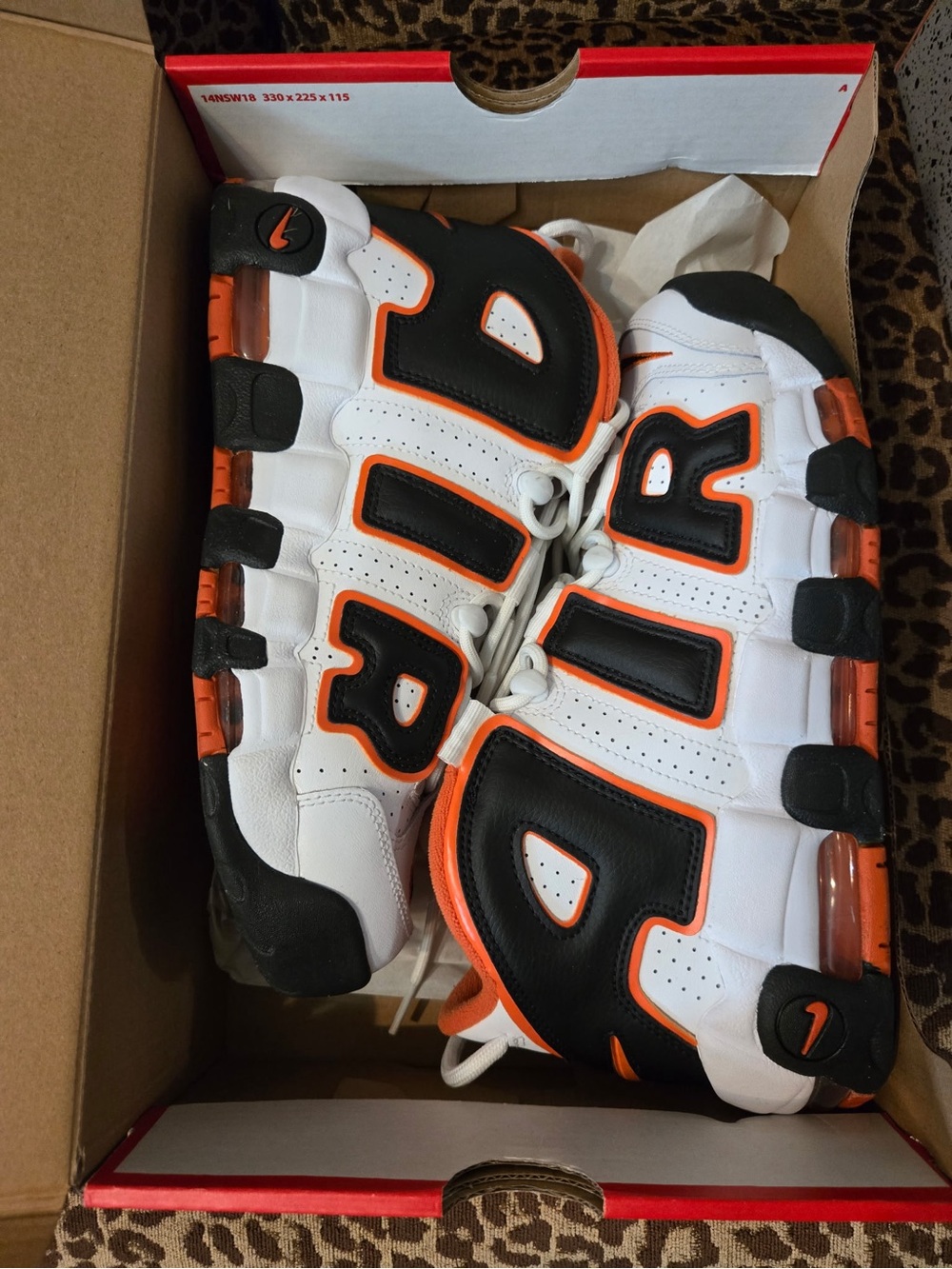 Nike Kids White/Black/Orange Air Split Letter Sneakers